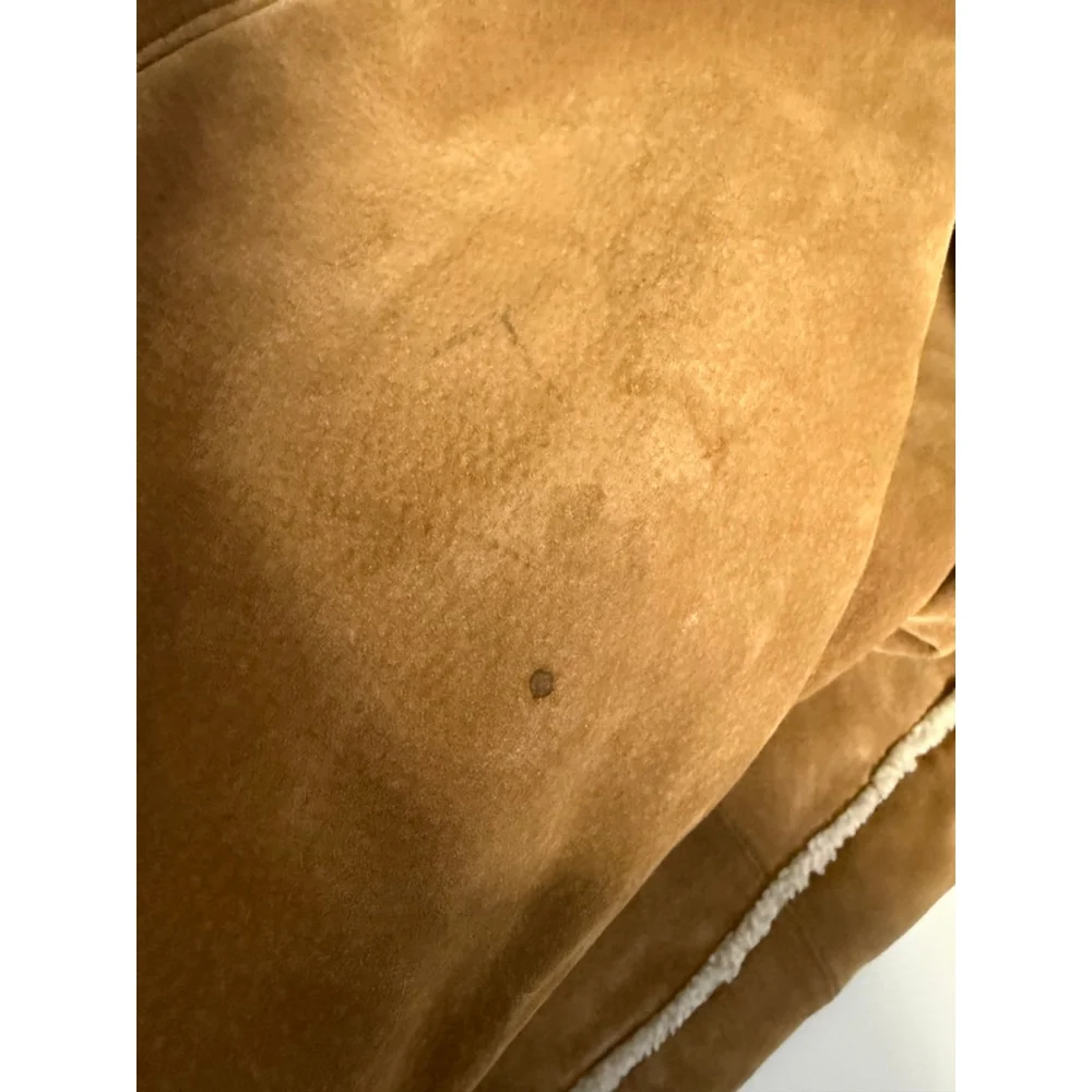 St Johns Bay Coat Women’s L Washable Suede Sherpa Lined Faux Shearling Vintage - Picture 14 of 16
